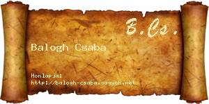 Balogh Csaba névjegykártya